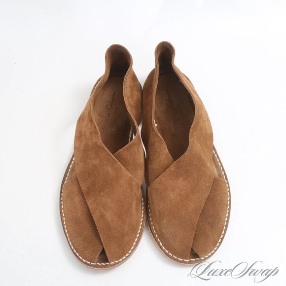 Jacques Soloviere The Biarritz Tobacco Brown Suede Sandals, Size 45 - Picture 9 of 12